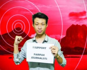 FairGoFairfax - Bway Ko Lo from Karen News on the Thai-Burma border stands with Fairfax Journalists