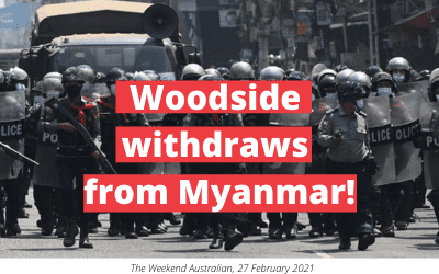 Woodside backs down after criticism over presence in Myanmar